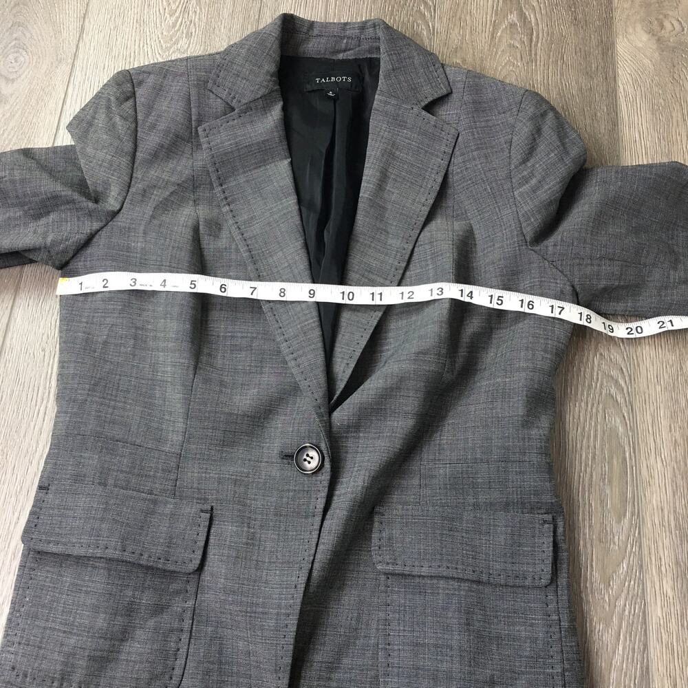 Talbots One Button Lined Notch Flap Pockets Wool … - image 3